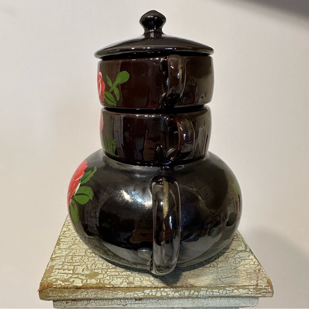 Redware Stacking Tea Set - Picture 3 of 11